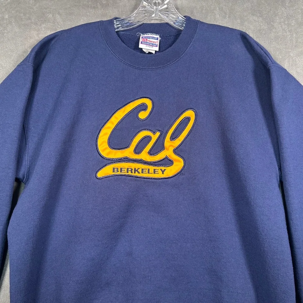 Vintage Hanes Cal Berkeley Sweatshirt Mens Large Navy Blue Collegiate Crewneck